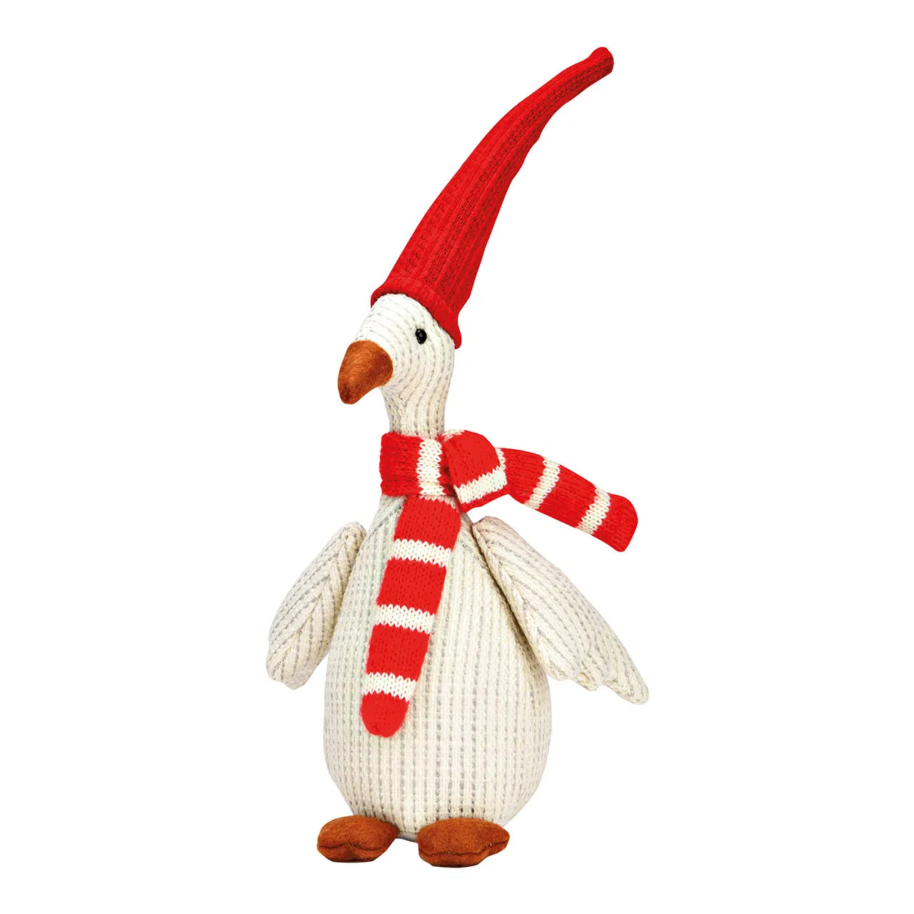 Deko Weihnachtsgans "Elke" Textil rot weiß 26cm