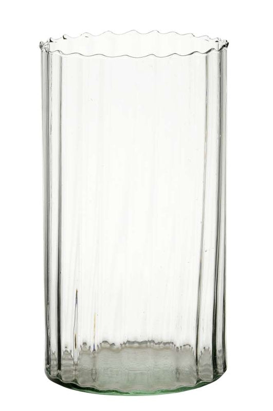 Vase Glas "Rillen" groß