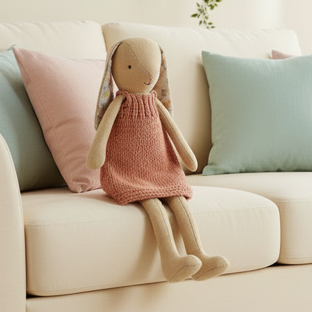 Hase "Gestricktes Kleid" Cremegelb Größe 2 - 26cm