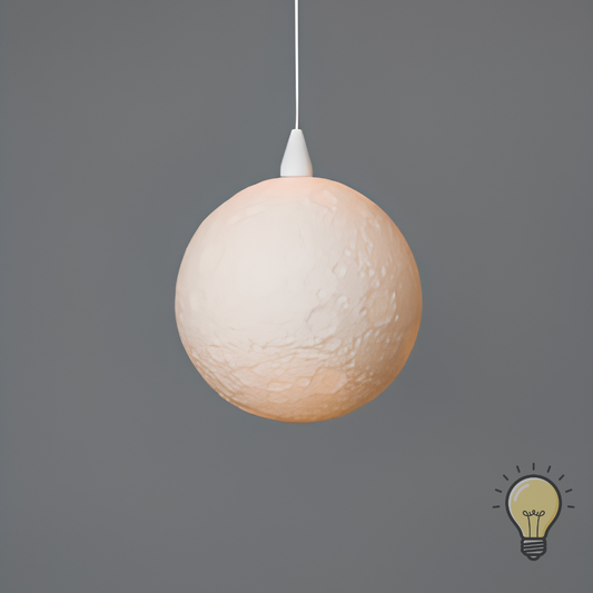 Großer, leuchtender Mond-Leuchtkörper „elf“ von Die Edelweissen, dekorative Leuchte mit weißem Design.