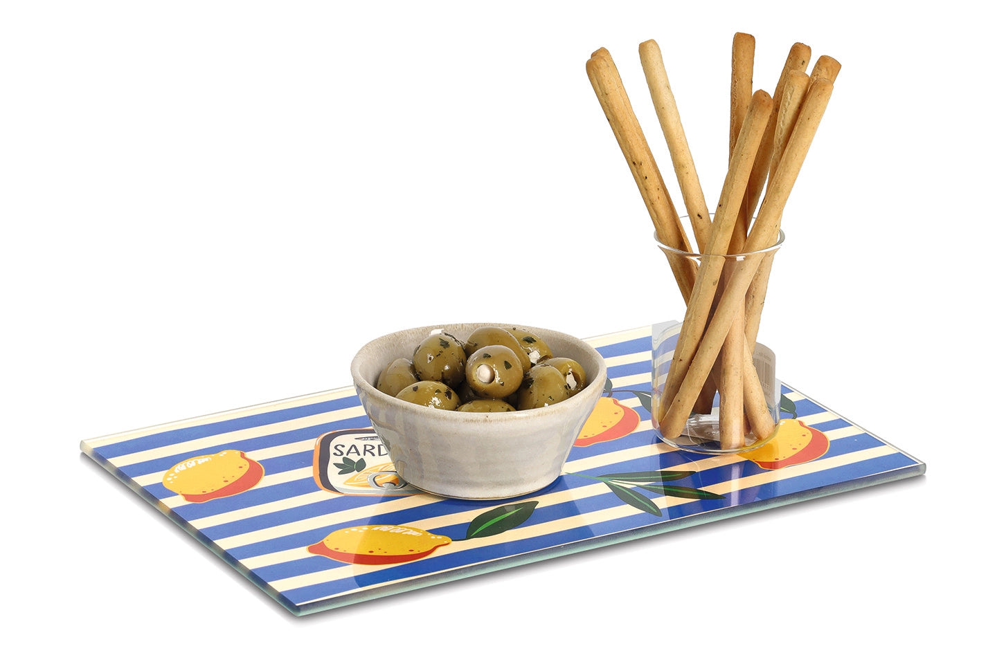 Bunte Glasschneideplatte "Italia" aus Glas mit mediterranem Design, Küchenzubehör von Wohnen auf dem Land.