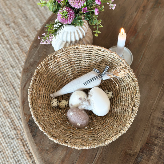 Natürliche Seegras-Schale "Juna" als Obstkorb, 30cm, von Wohnen auf dem Land, handgefertigt und dekorativ.