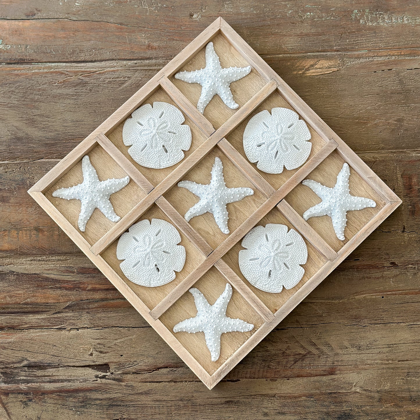 Weiße Seestern Sanddollar Dekorationsset, 9 Stück, 24 cm, von Wohnen auf dem Land, maritime Dekoration für Zuhause