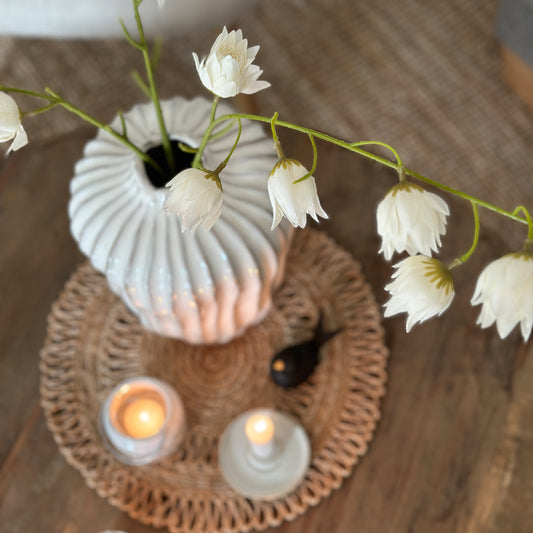 Künstlicher Blumen-Zweig "Kivitsblume" in Weiß, 80 cm, im 1er oder 3er Set, von Wohnen auf dem Land, detailreiche Dekorblume