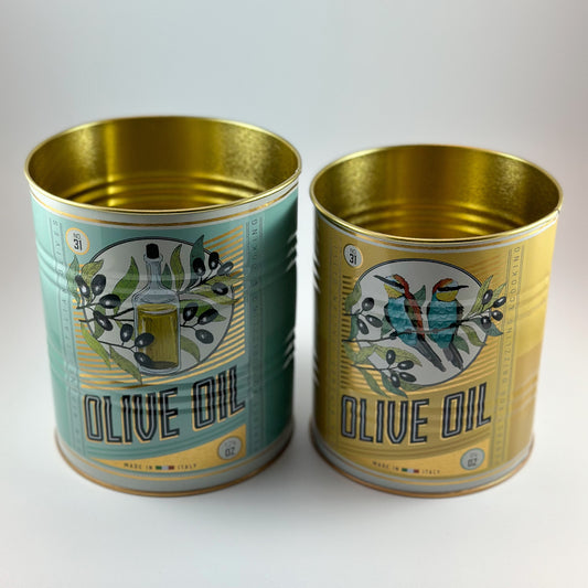 Dose Blumenvase 2er Set "Olive Oil"