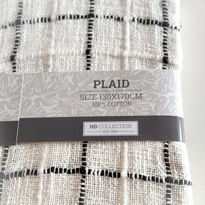 Plaid Decke Cotton "Black & White"