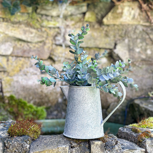 Künstlicher Eukalyptus Zweig Busch 34cm von Wohnen auf dem Land, realistisch grüne Kunstpflanze für Dekoration.