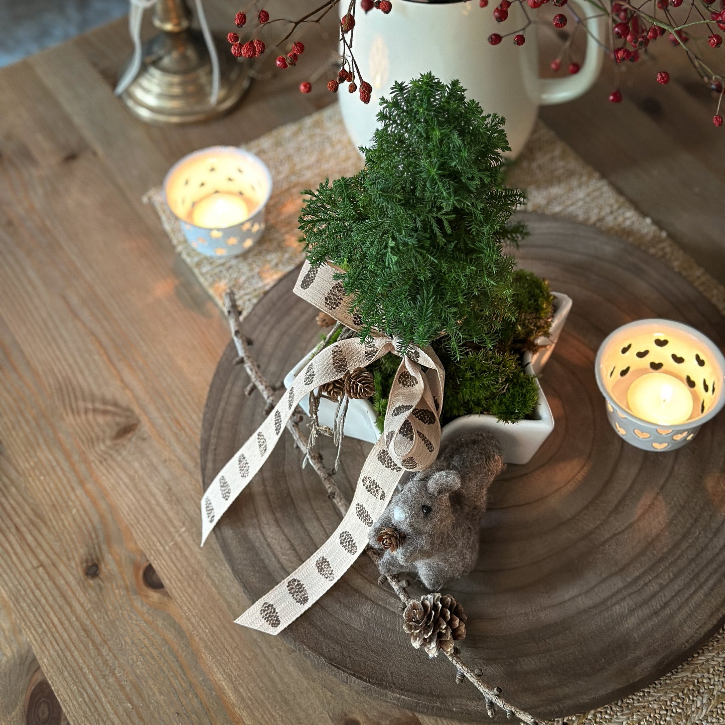 Baumscheibe Untersetzer Deko "Bjork" Holz natur braun 35cm