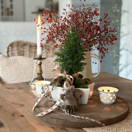 Baumscheibe Untersetzer Deko "Bjork" Holz natur braun 35cm