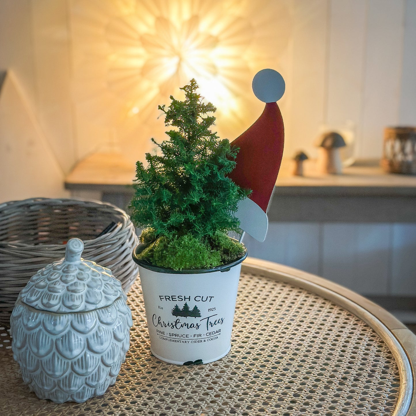 Pflanzenstecker Mütze "Niklas" Metall rot weiß 30cm