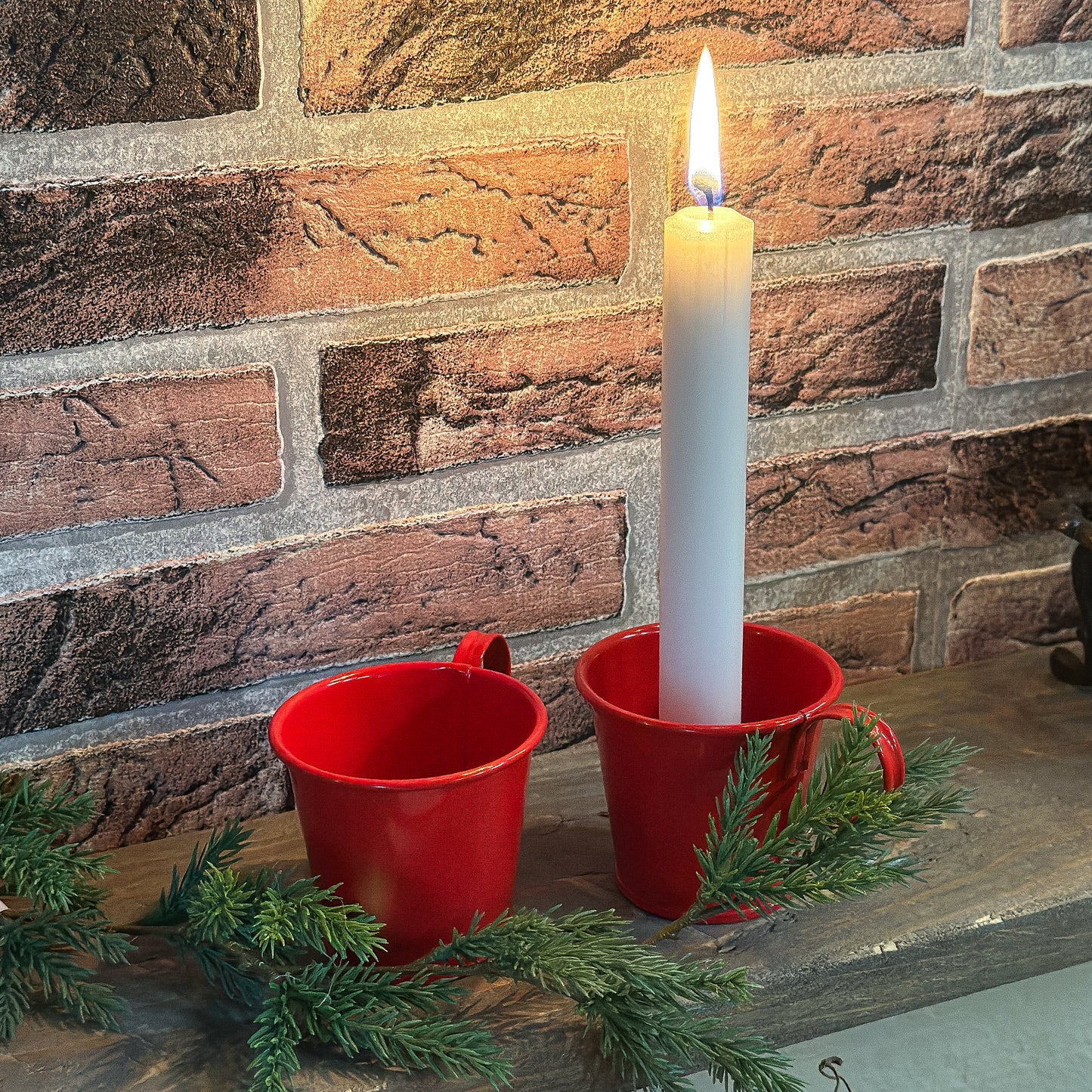 Kerzenhalter Tasse "Lysmugg" Metall rot 7cm