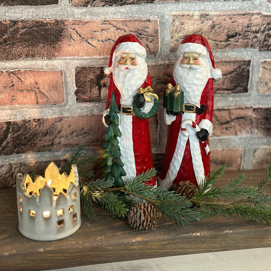 Deko Figur Weihnachtsmann "Nikolaus" Polyresin Klein 2 Varianten - Wohnen auf dem Land