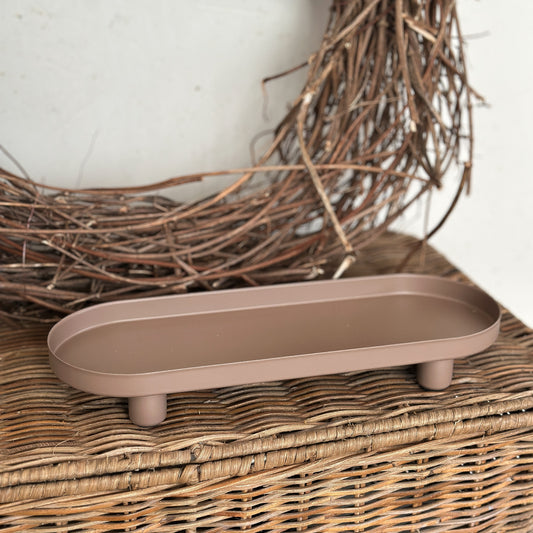 Deko Tablett "Manon" Metall Oval Braun 28cm