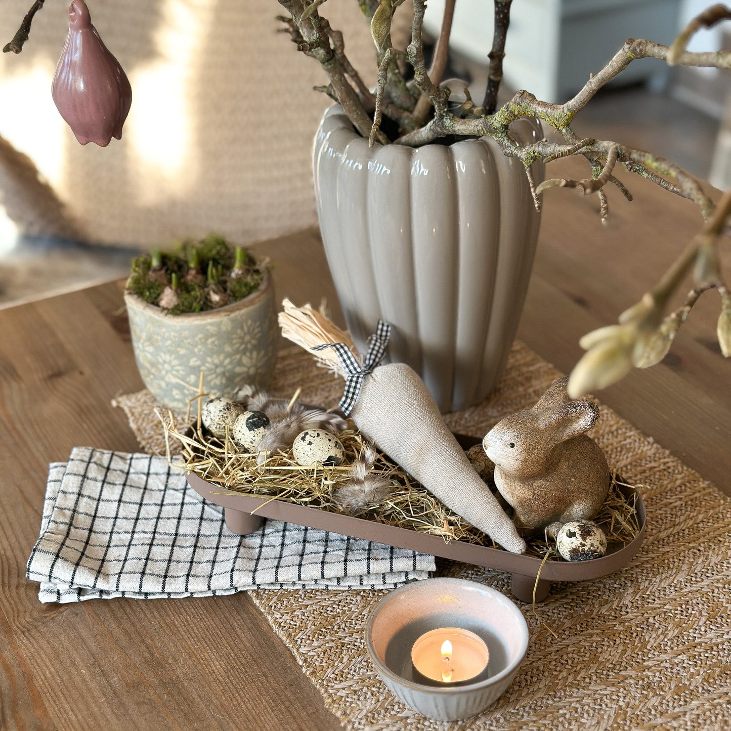 Deko Tablett "Manon" Metall Oval Braun 28cm