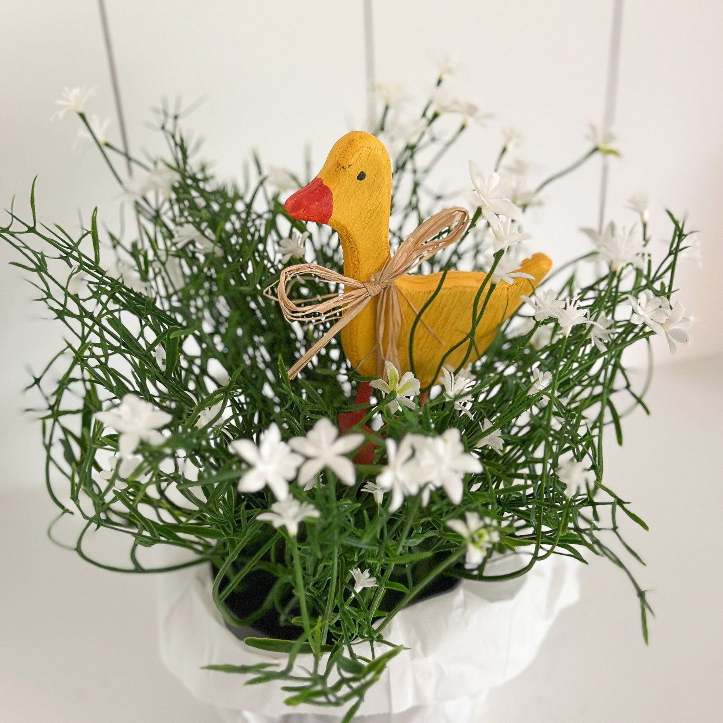 Blüten Busch Topf "Fleur Blanche" künstlich weiß 24cm