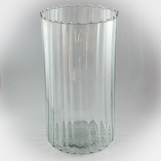 Vase Glas "Rillen" groß