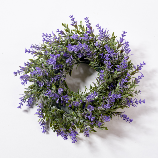 Vintage Lavendel Kranz "Cosy Summer" in Lila, 20 cm Durchmesser, von Wohnen auf dem Land, mit Lavendelblüten und grünen Zweigen