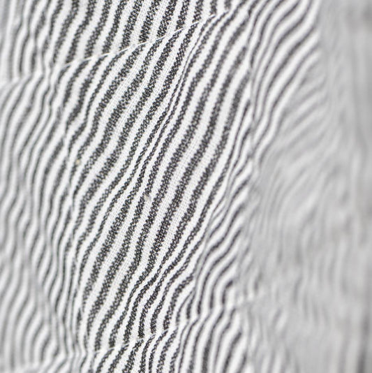 Tasche Shopping Tote Bag wattiert "Fjord" Baumwolle Streifen weiß-grau