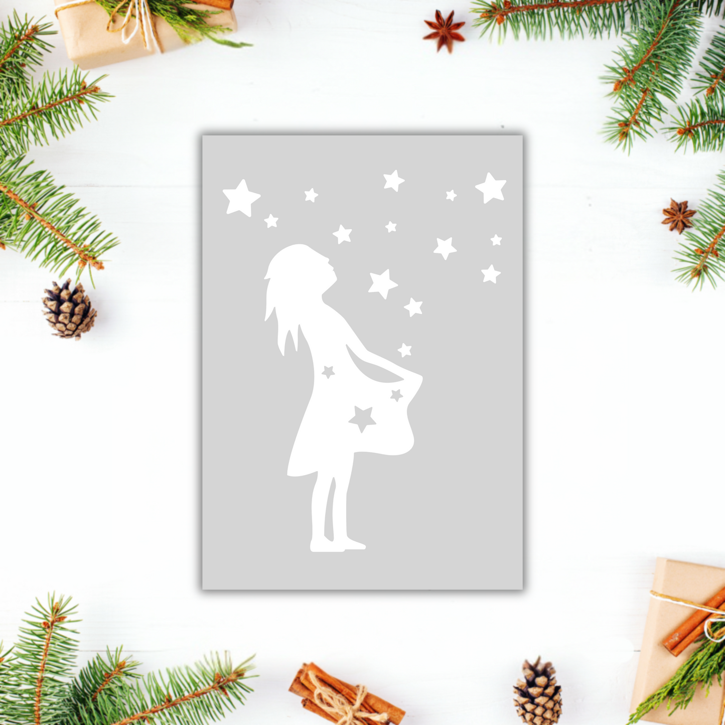 Aufkleber Motiv "Sterntaler-Mädchen Classic" S/W - Wohnen auf dem Land