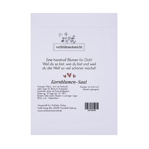 Kornblumen-Saat - Schön, dass es Dich gibt - Wohnen auf dem Land