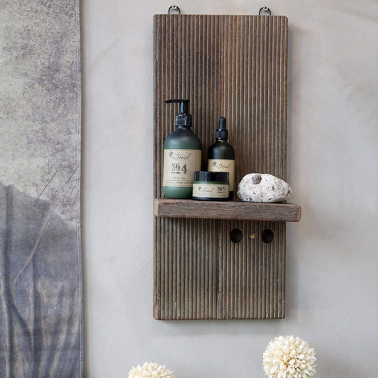 Wandregal "Grimaud" Altholz Vintage Braun 51cm - Wohnen auf dem Land