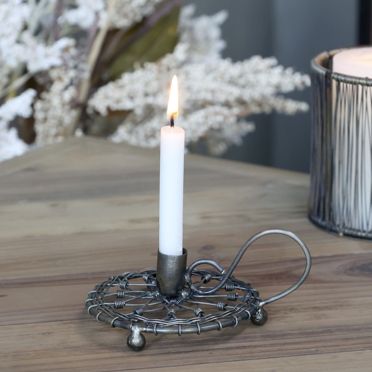 Kerzenhalter Kammerleuchter "Petit Flamme" für Baumkerzen Antique Messing - Wohnen auf dem Land