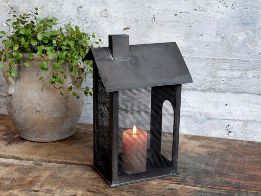 Lichthaus "Fil de fer" Metall antique kohle H28/B13 - Wohnen auf dem Land