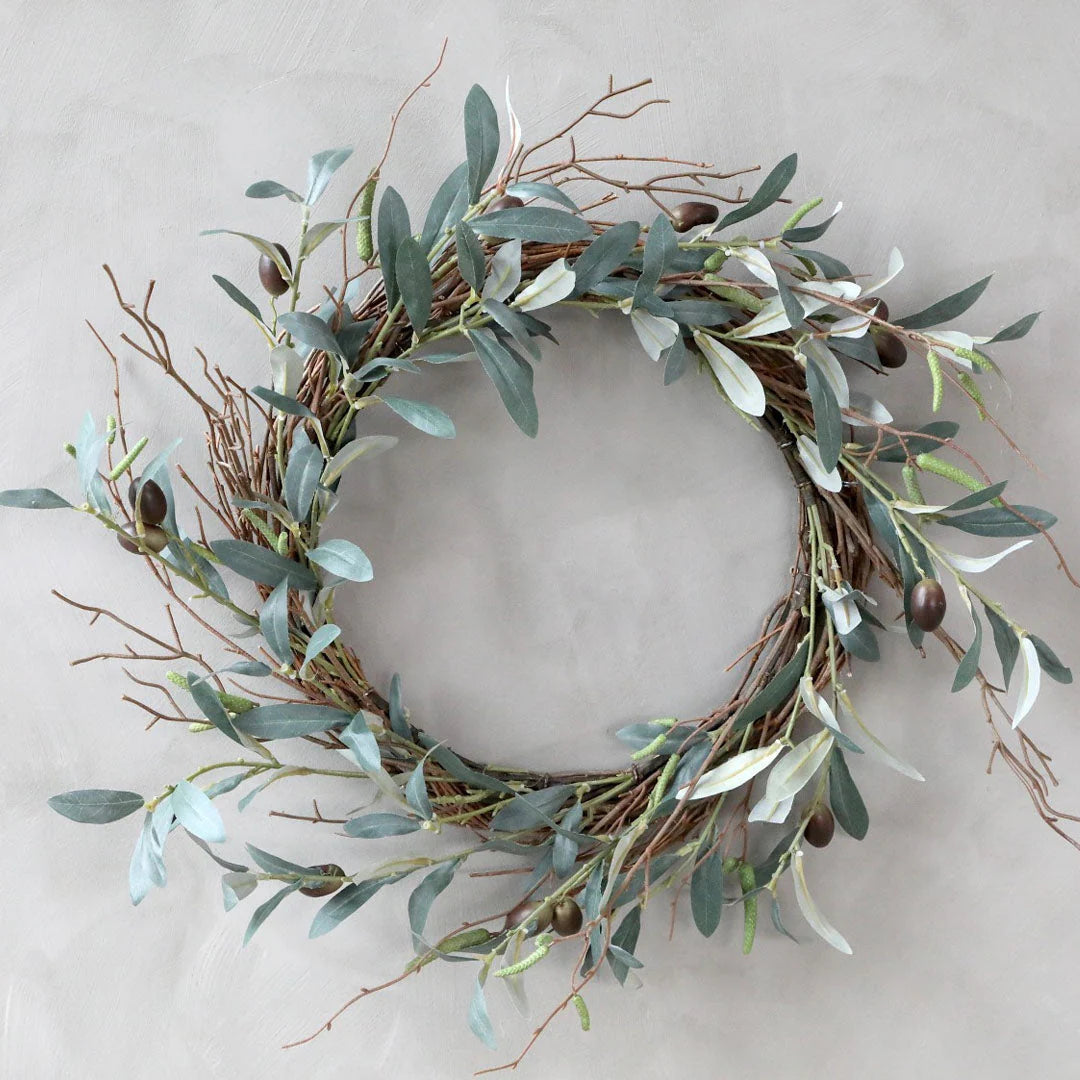 Kranz Olivenzweige "Fleur" Echtkranz mit künstlicher Olive 42cm