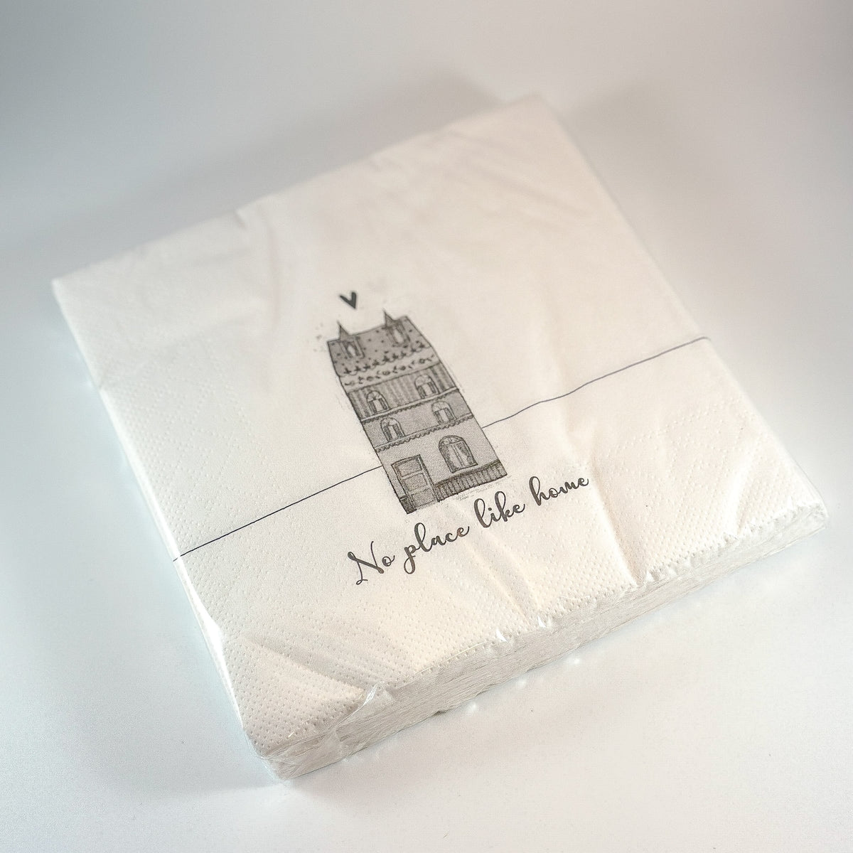 Papier-Servietten "No place like home" von Clayre & Eef, 20 Stück, 33 cm Esstischdeko mit wohnlichem Motiv