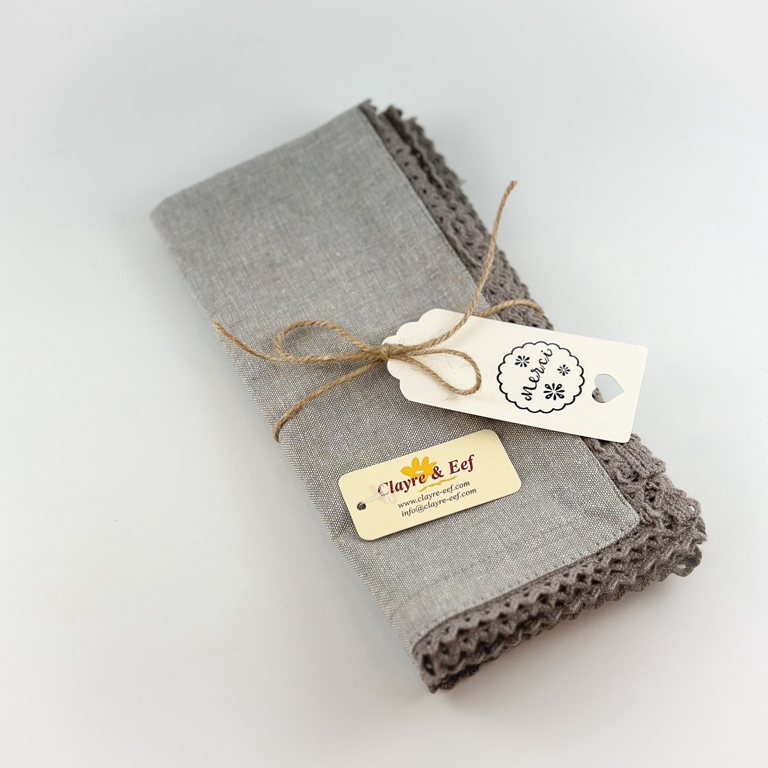 Servietten Stoff 2er Pack Grau