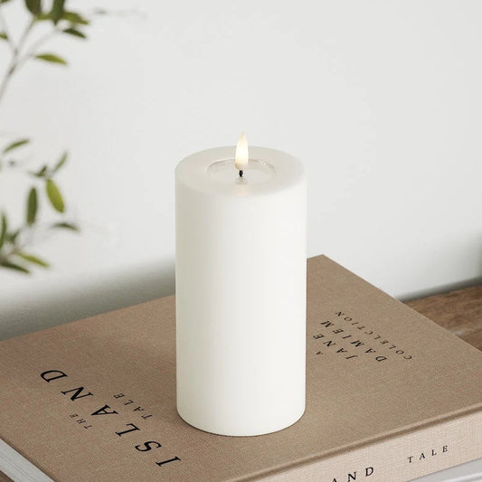 LED Stumpenkerze Weiß 7,5 x 10/12,5/15cm - Wohnen auf dem Land