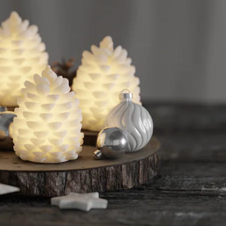 LED Zapfen "Hvid Kogle" Weiß 10cm 2er Set - Wohnen auf dem Land