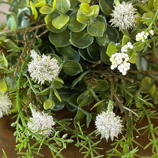 Halbkugel Echinops Eukalyptus künstlich Grün Weiß