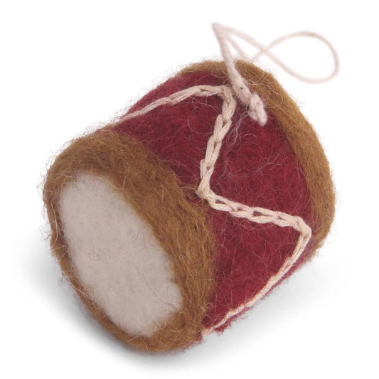Anhänger Ornament Trommel "Festive Drum" Filz Rot - Wohnen auf dem Land