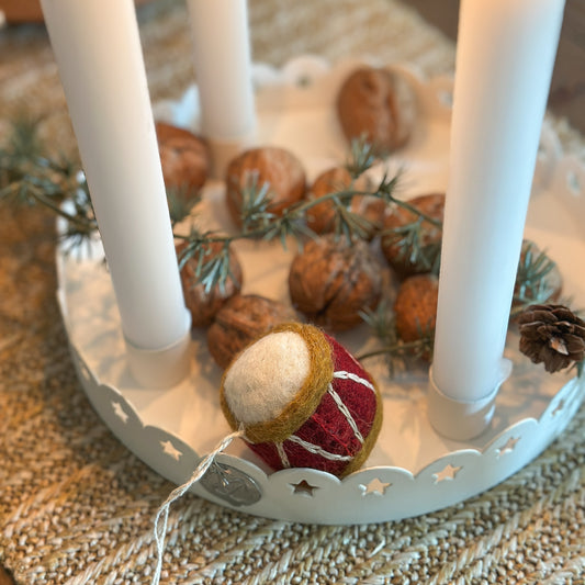 Anhänger Ornament Trommel "Festive Drum" Filz Rot - Wohnen auf dem Land