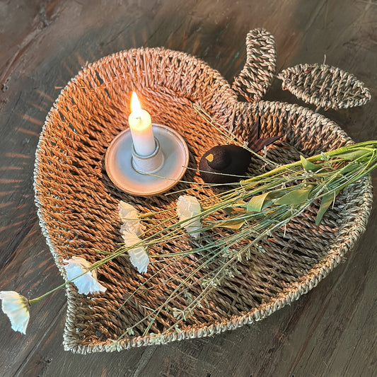 Herbstkorb Tablett "Apfelherz" Seegras Natur 40,5cm von Wohnen auf dem Land – Ansicht 2