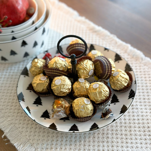 Schale Etagere "Gran" Baum Dekor New Bone 28x23cm - Wohnen auf dem Land