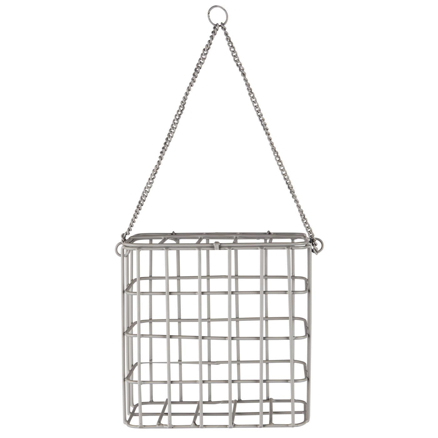 Grauer Metall-Vogelfutterspender zum Hängen "Birdy" von IB Laursen, ideal für Garten und Vogelfütterung