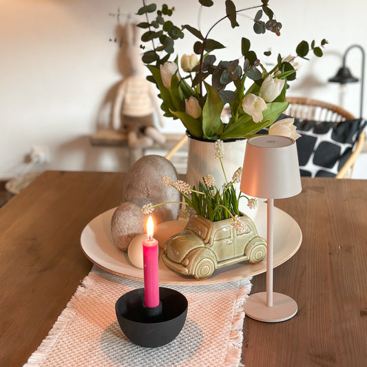 Kerzenhalter Schale „Skandi Bowl“ für Stabkerzen Metall Matt Schwarz - Wohnen auf dem Land