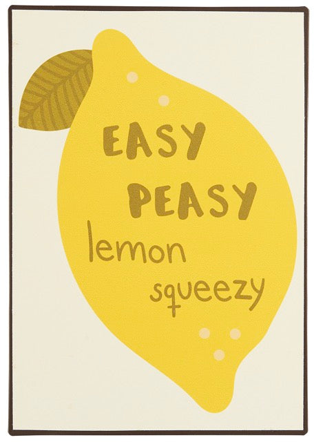 Schild "Easy Peasy" Zitronen Motiv Metall - Wohnen auf dem Land