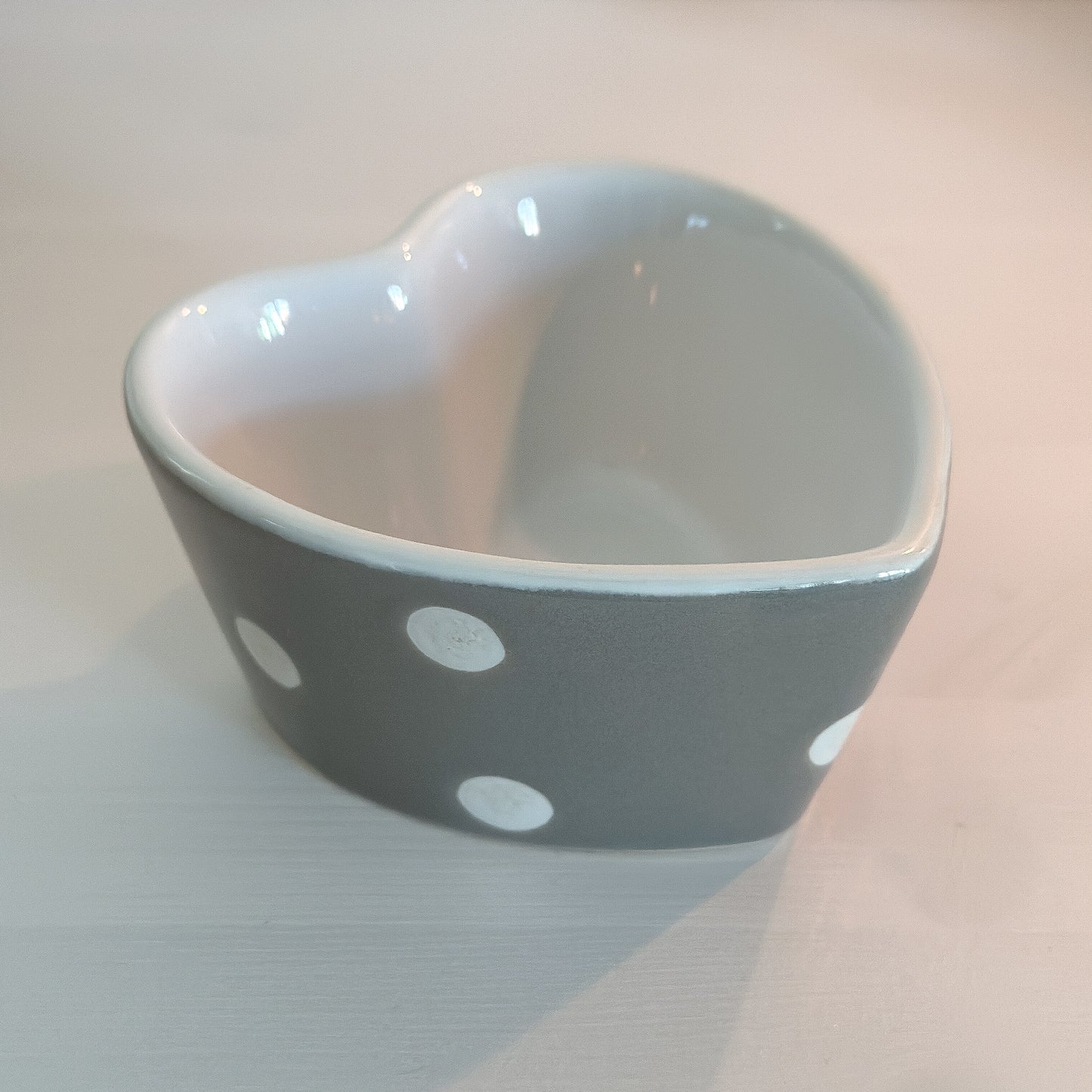 Auflaufform Backen Schale "Dotty Love" Herzform Keramik 10cm - 2 Farben - Wohnen auf dem Land