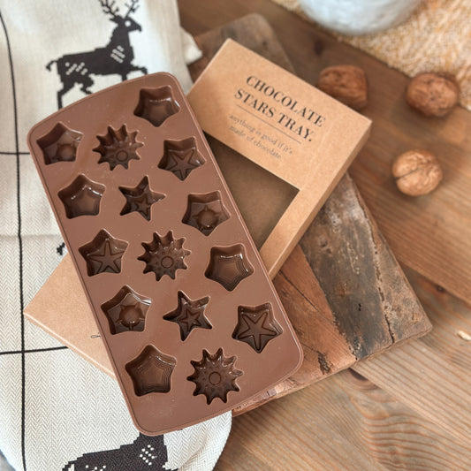 Schokoladenform "Chocolate Stars" Silikon braun 15 Sterne - Wohnen auf dem Land