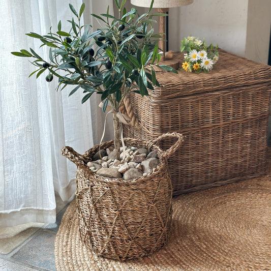 Natürliches Seegras Korb "Krabi" von Wohnen auf dem Land, in 3 Größen oder als 3er Set, ideal für Dekoration und Stauraum.