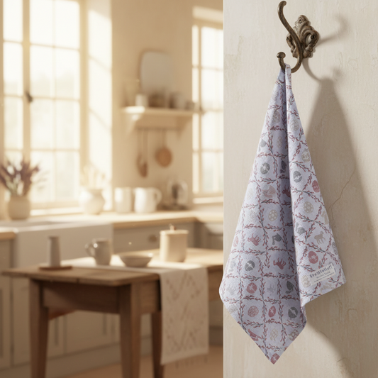 Geschirrtuch "Diagonal Easter" Ostermotiv Rose