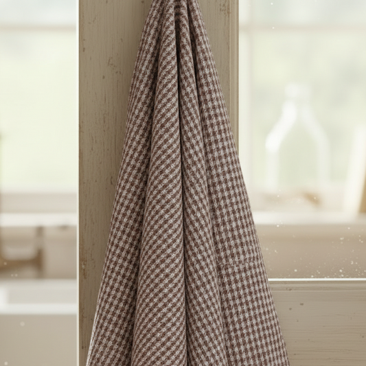 Geschirrtuch "Small Check" Karos Klein Braun