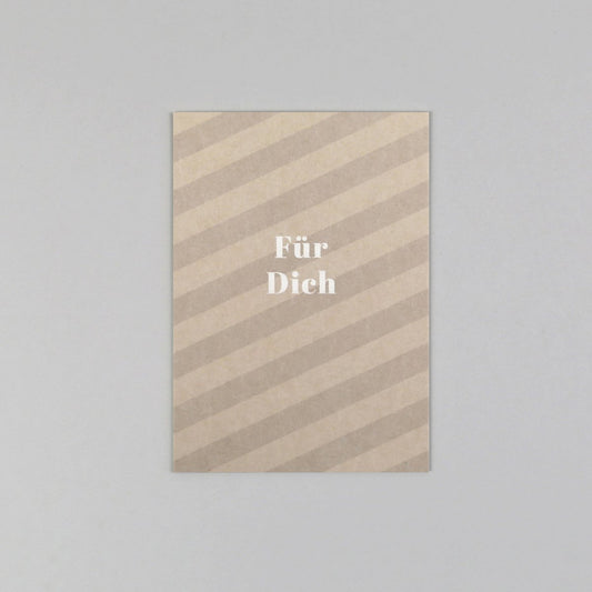 Postkarte "Cloe Natur" Streifen Holzschliff - Wohnen auf dem Land