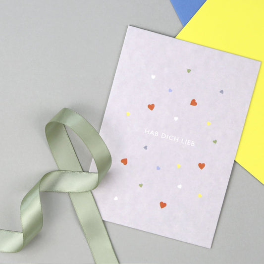 Postkarte "Leni Herz" Holzschliff - Wohnen auf dem Land