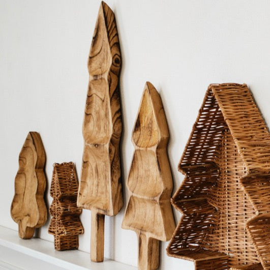 Schale Tannenbaum „Julträ“ Holz Natur 3 Mulden 62cm - Wohnen auf dem Land