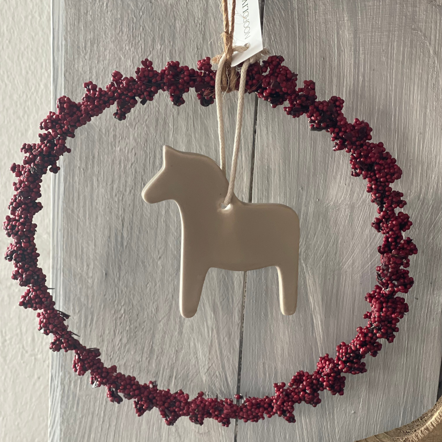 Aufhänger Deko Dalapferd "Vintersang" Keramik grau - Wohnen auf dem Land