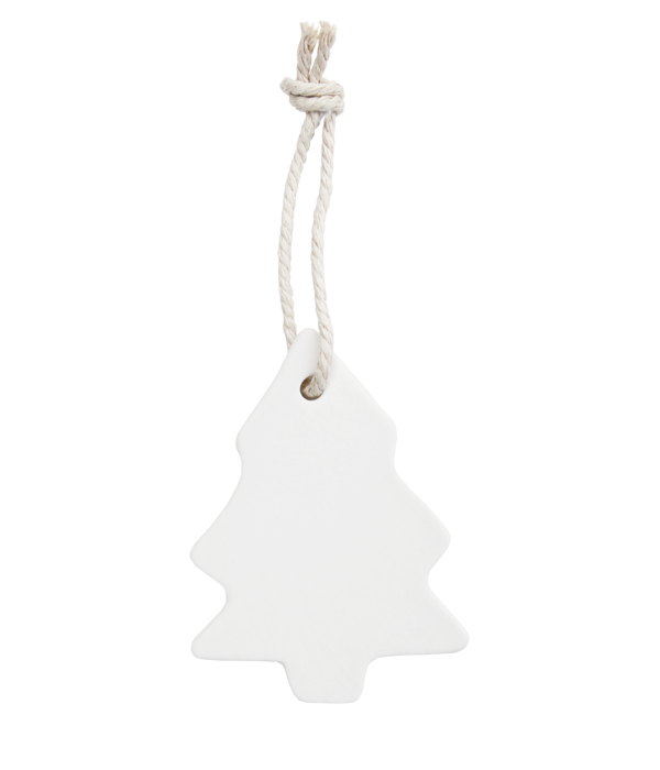 Aufhänger Deko Tannenbaum "Lykke" Keramik weiß - Wohnen auf dem Land